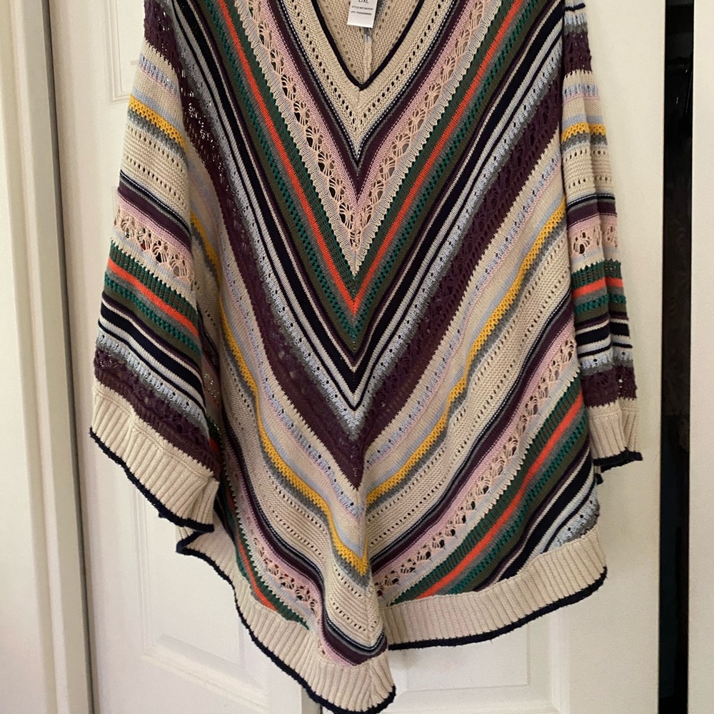 Democracy Crocheted Poncho L XL